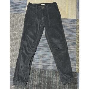 Faherty Women’s Black Cotton Velour Tapered Pants Size XS Comfy Utility